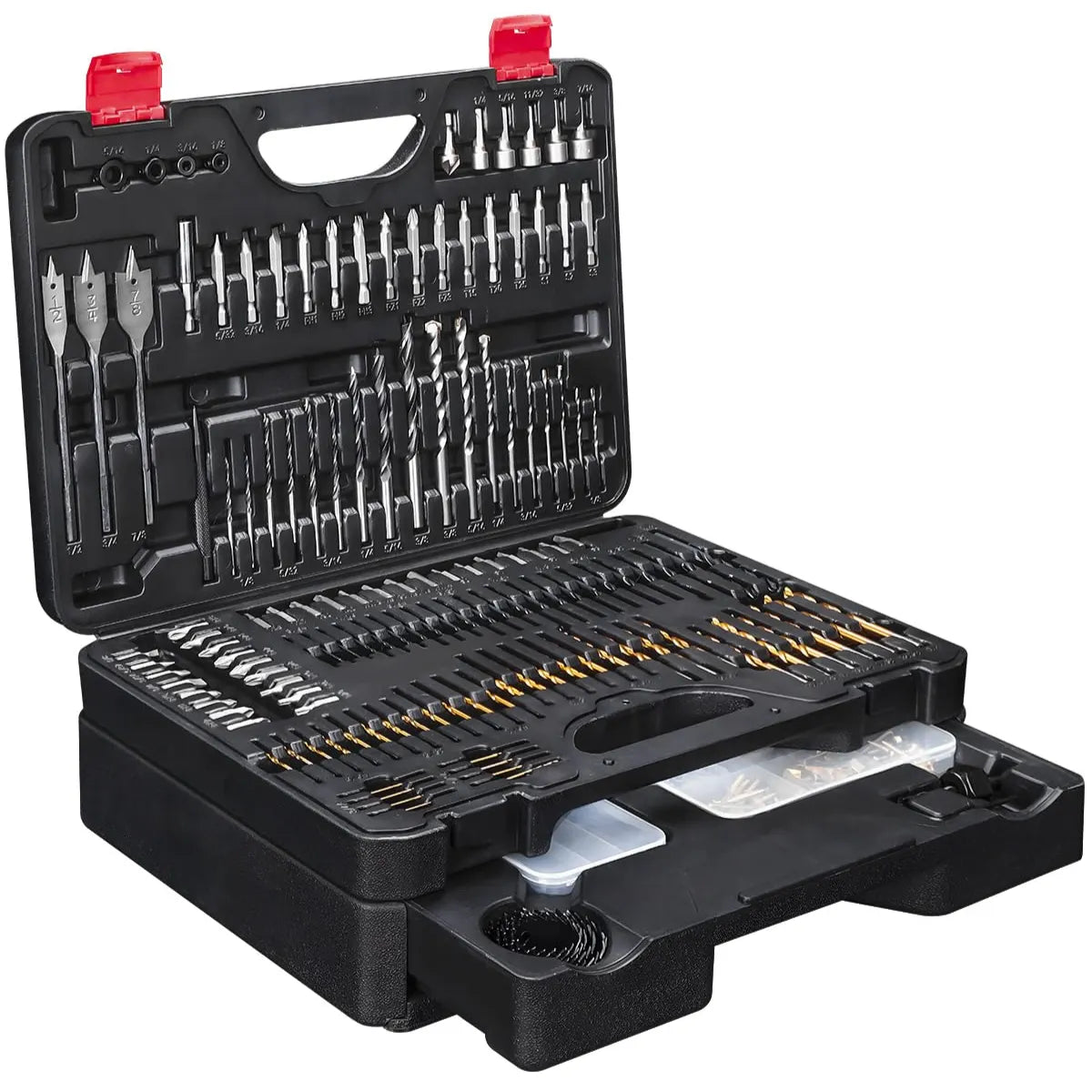KingTool 400-PCS drill bit set with slide-drawer case